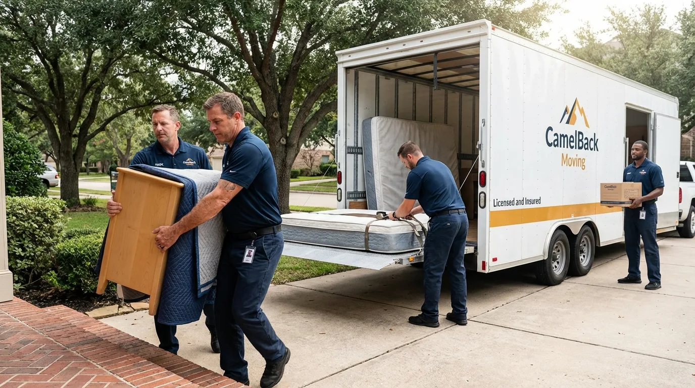 Crew loading residential truck for cross-state move from Bethany Beach, DE